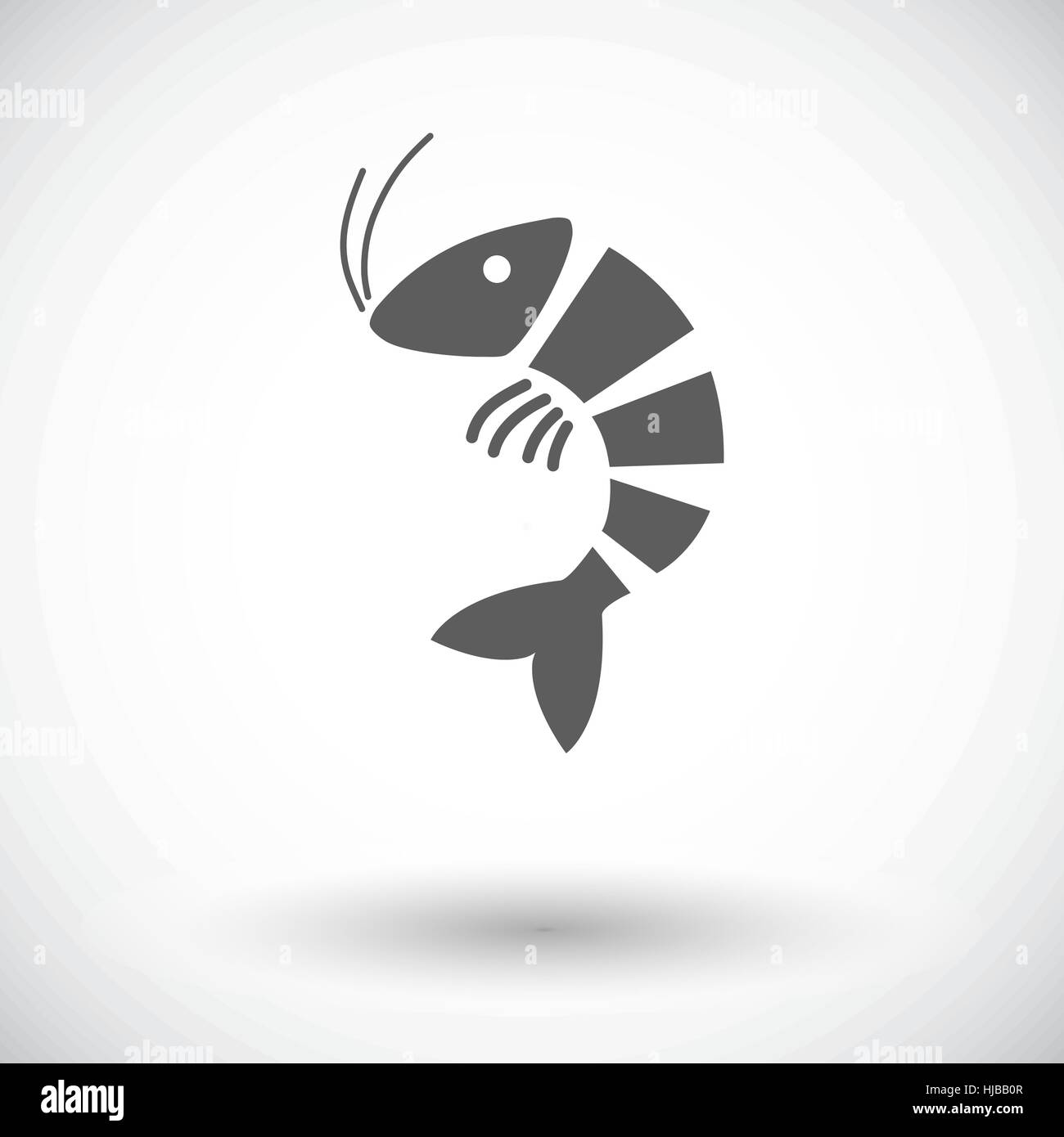 Shrimp. Single flat icon on white background. Vector illustration. Stock Vector