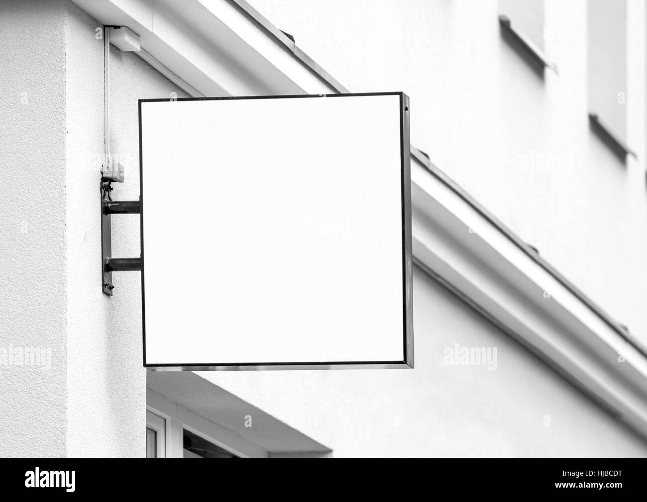White empty outdoor business signage mock up to add company logo Stock Photo