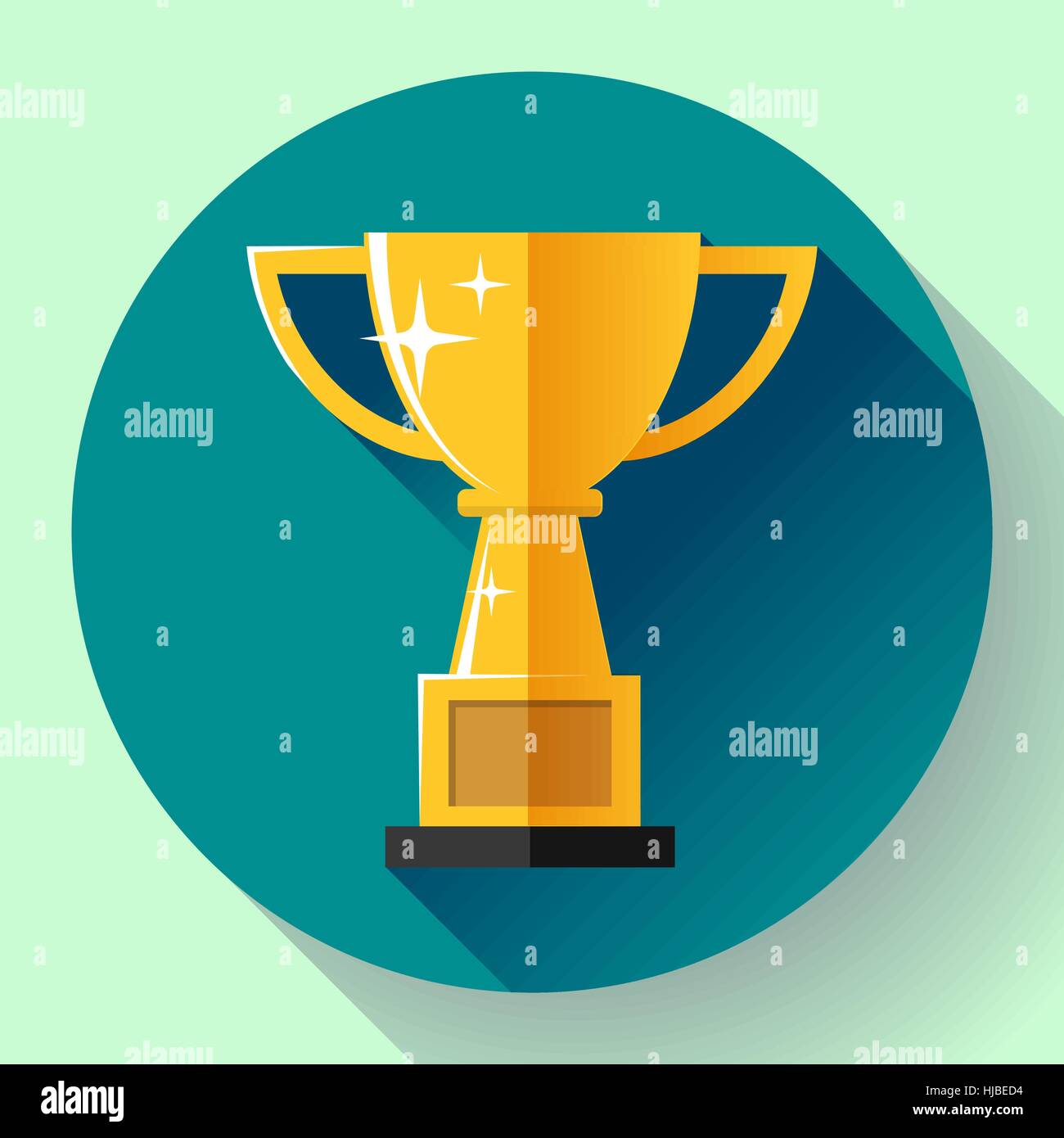 Champions gold cup victory symbol. Flat style design Stock Vector