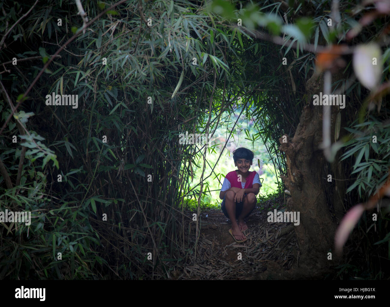 A Boy with good hair. An Indian child actor Stock Photo