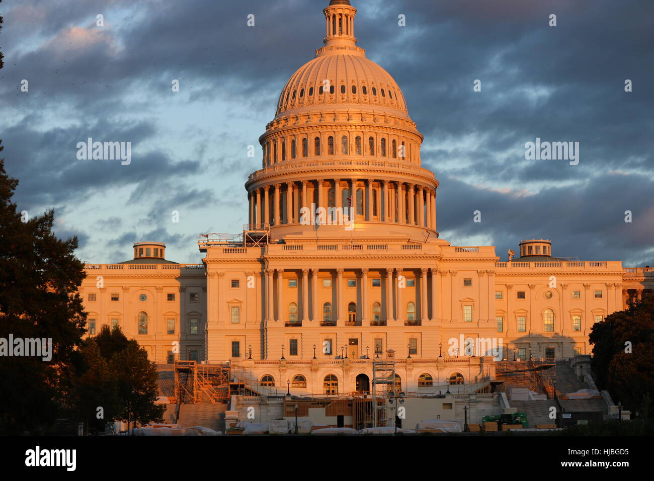 U.S. Capitol Building during sunset Stock Photo