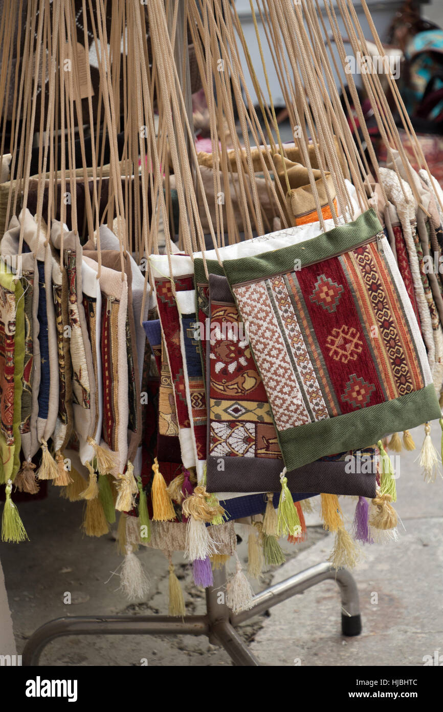 Traditional style handmade woven bags of fabric Stock Photo - Alamy