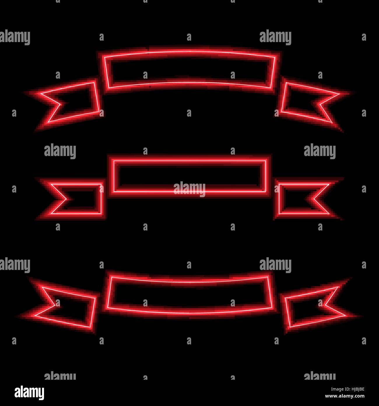 Set ribbons neon lights. Vector illustration Stock Vector Image & Art ...