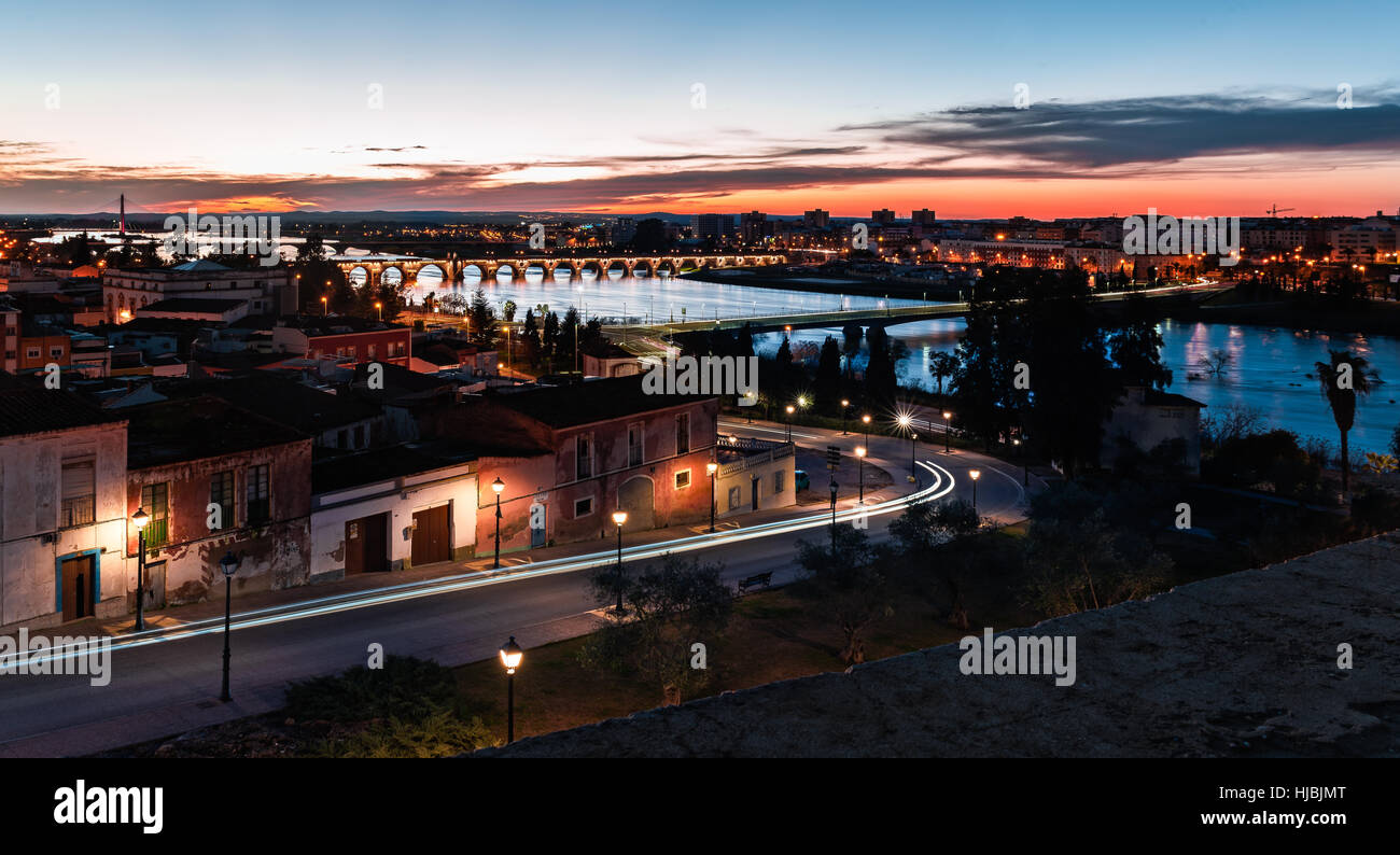 View from the castle of the city of Badajoz Stock Photo