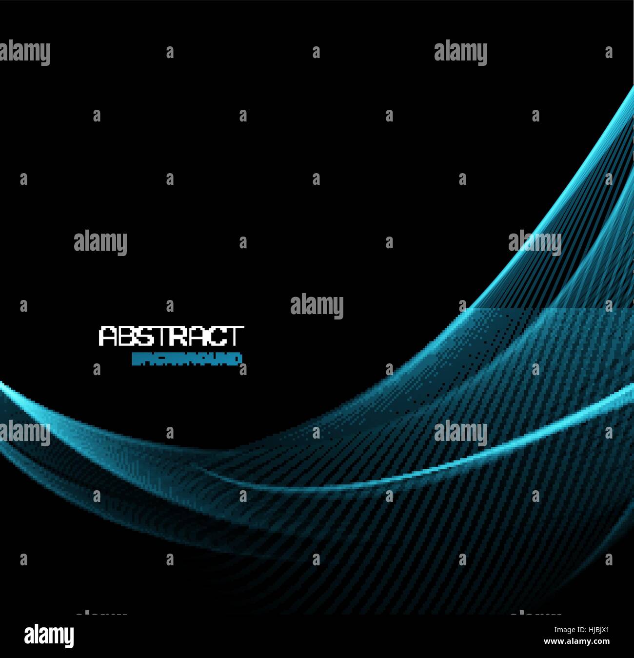 Vector Abstract shiny color blue wave design element on dark background ...