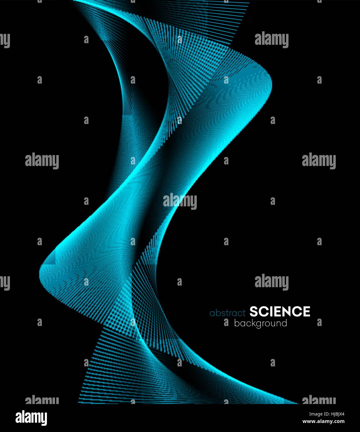 Vector Abstract shiny color blue wave design element on dark background ...
