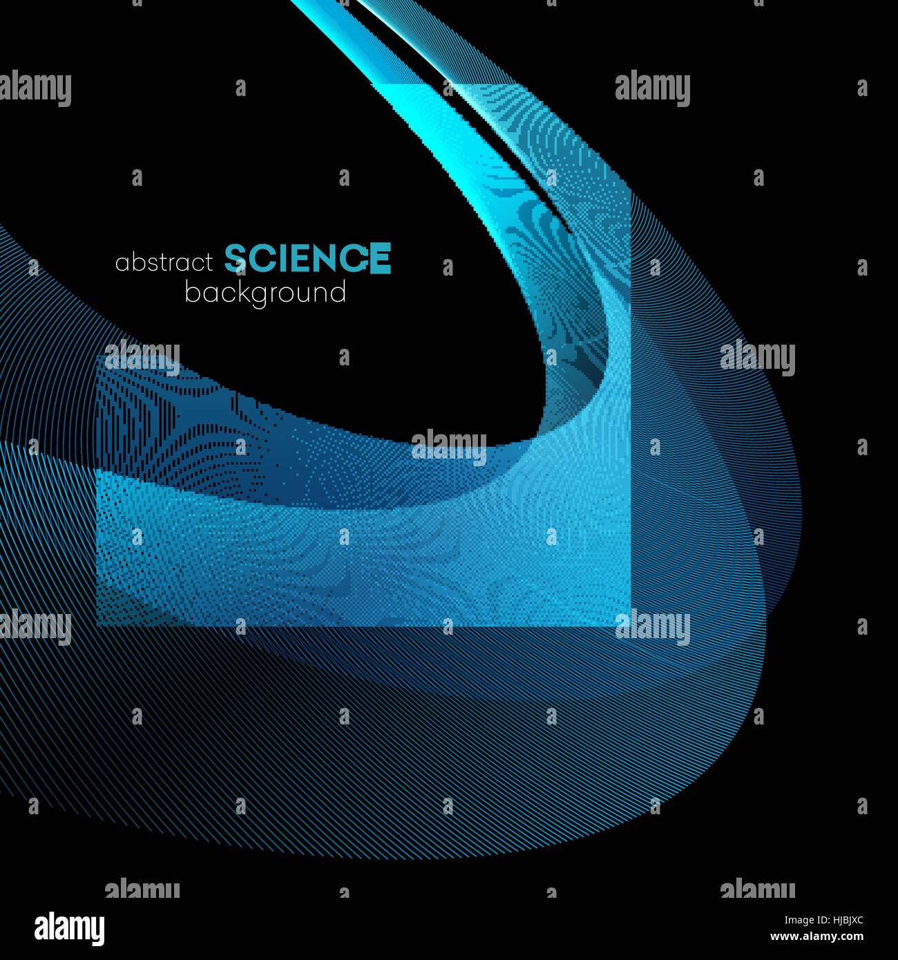 Vector Abstract shiny color blue wave design element on dark background ...