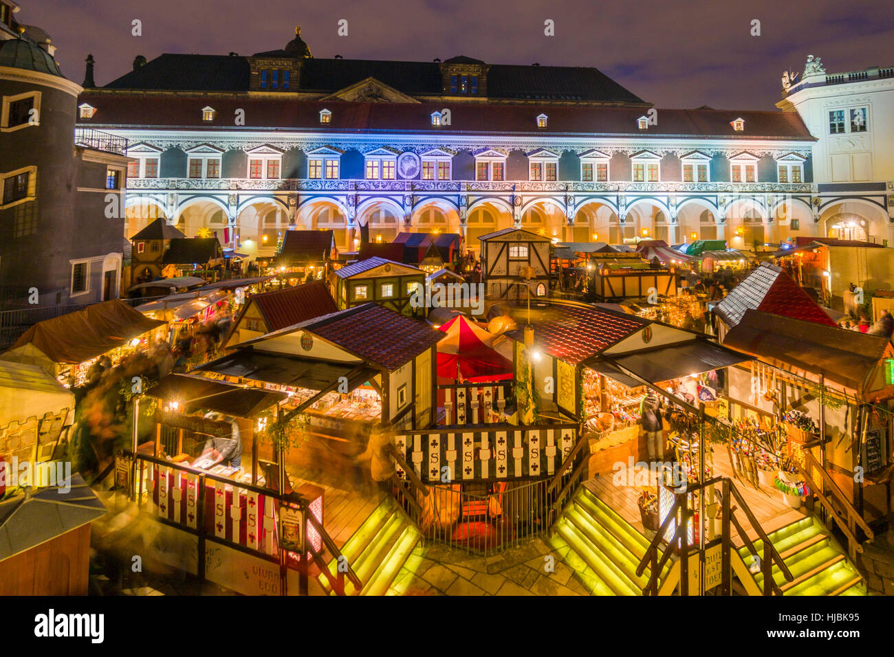 The historical, Renaissance-style Christmas market in the former horse stable Stallhof Stock Photo