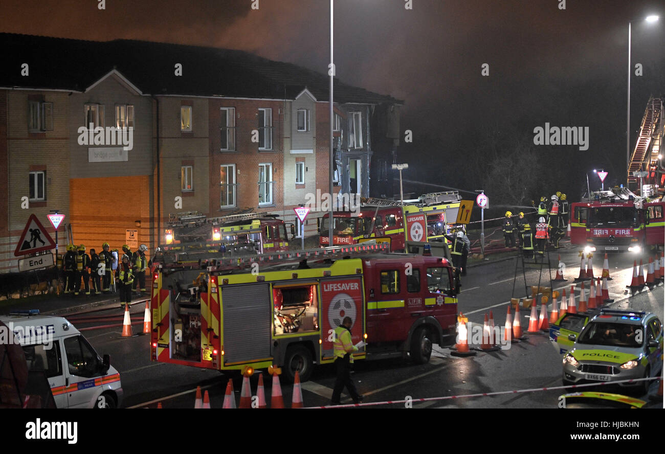 Emergency Services At The Scene Of An Explosion At The Bridge Point 