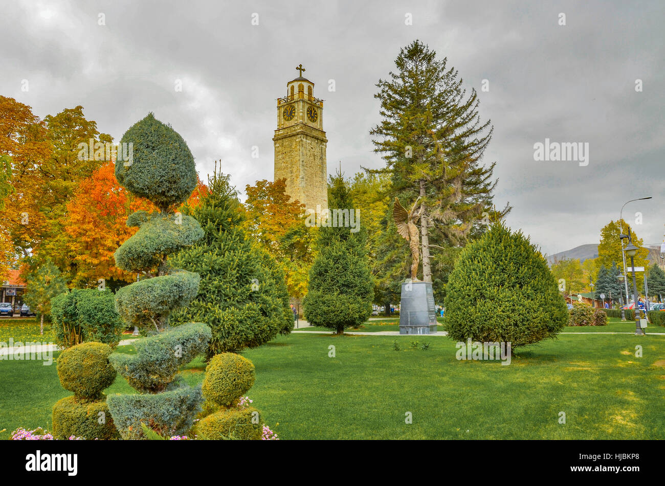 Bitola clock tower in autumn, Macedonia Stock Photo Alamy