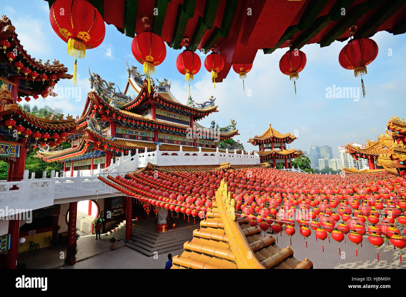 Lanterns decoration in Thean Hou Temple, Kuala Lumpurr, Malaysia Stock
