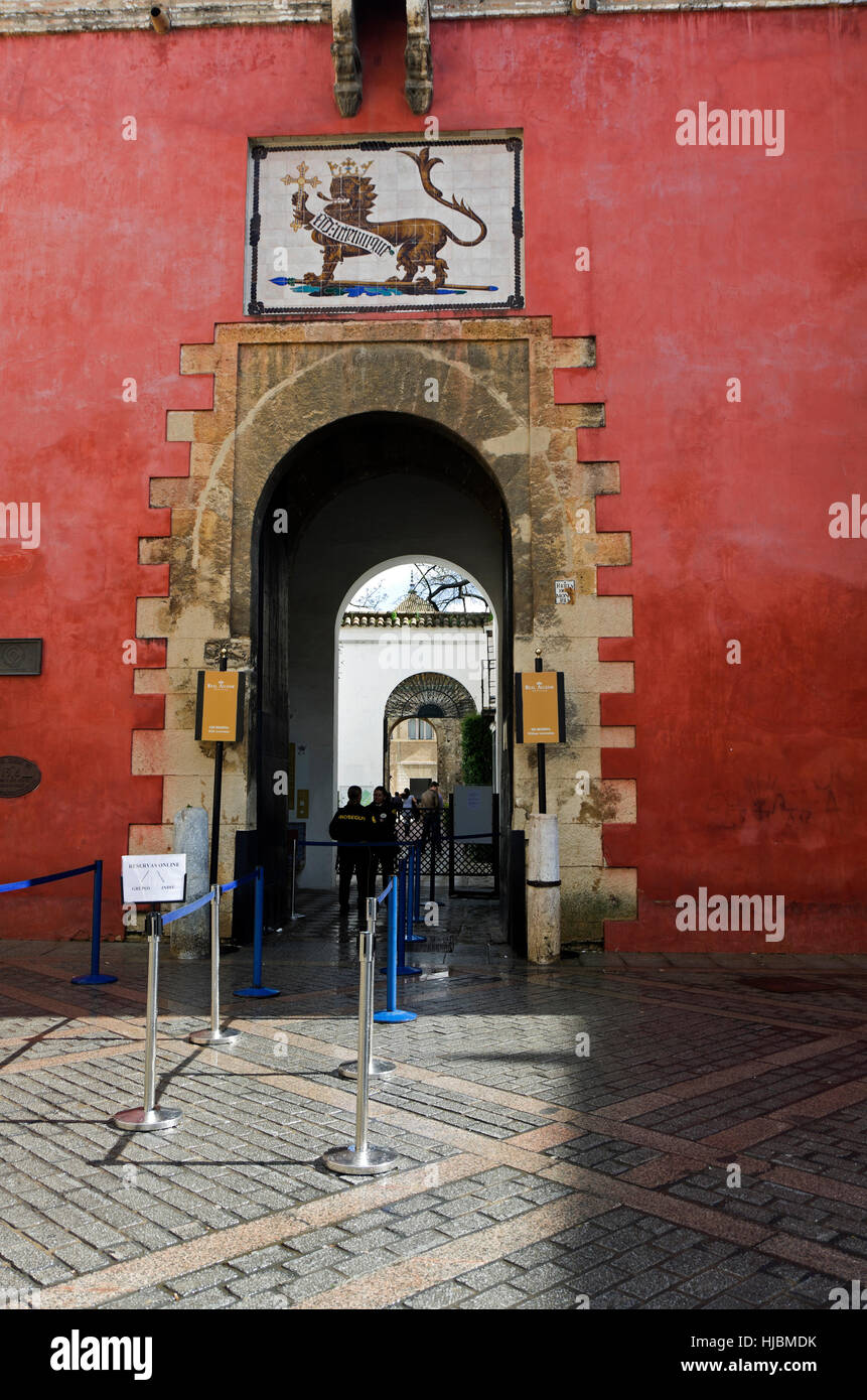 Real Alcázar entrance Stock Photo