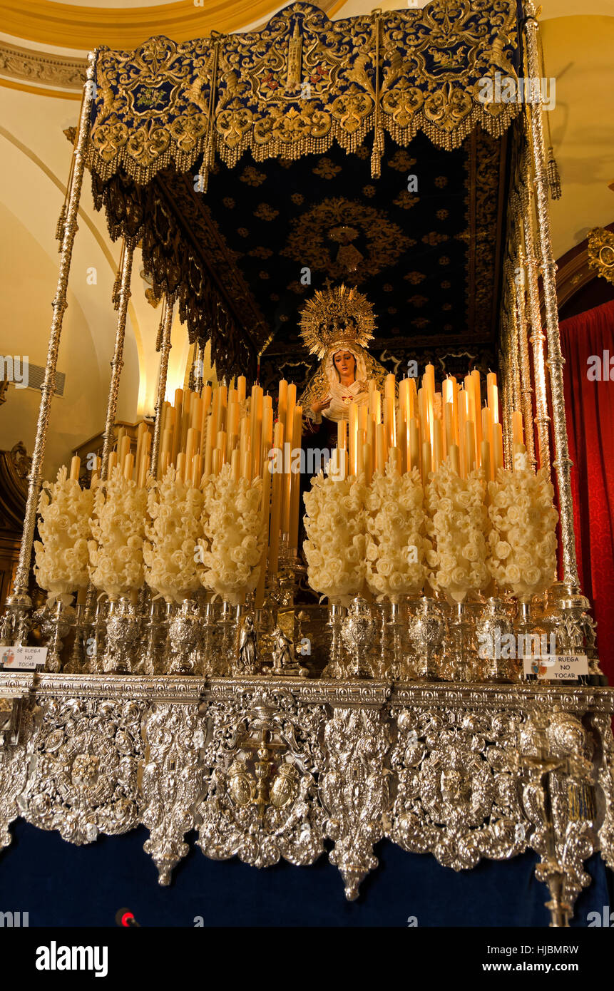 Chaple of our Lady of the Rosary, Capilla de Nuestra, Senora de Rosario, virgin altar. Stock Photo