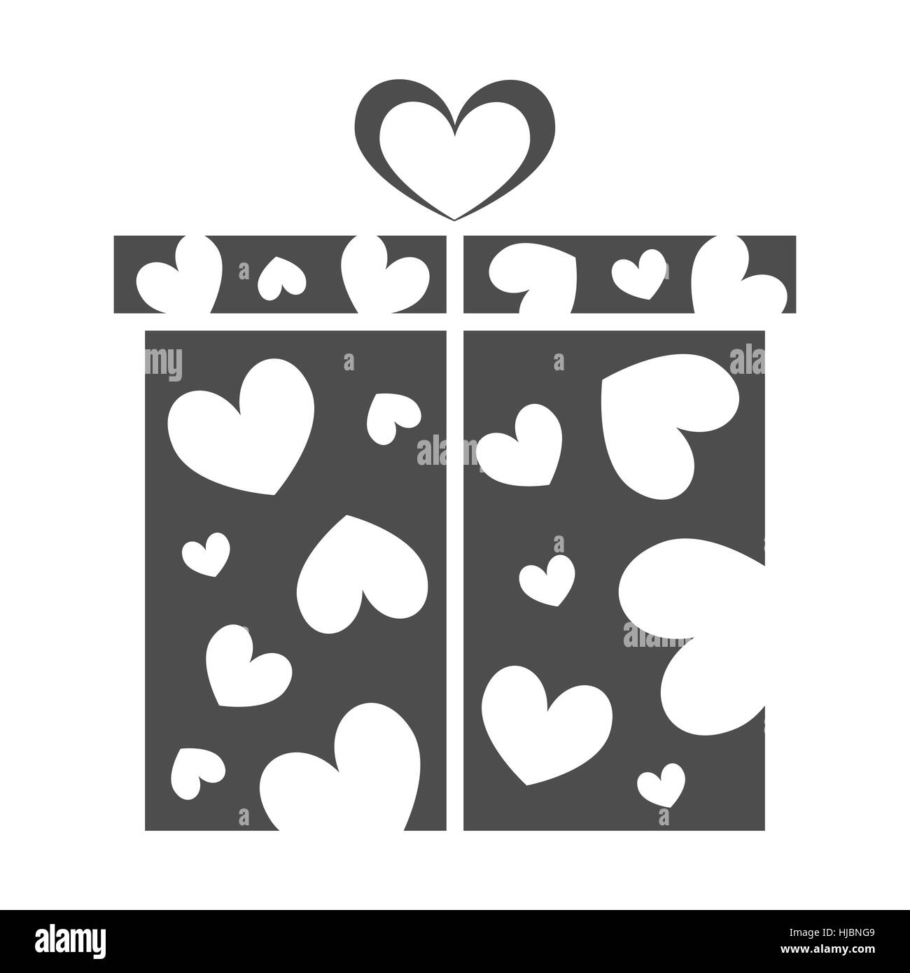 Gift box, present on Valentines day Stock Vector