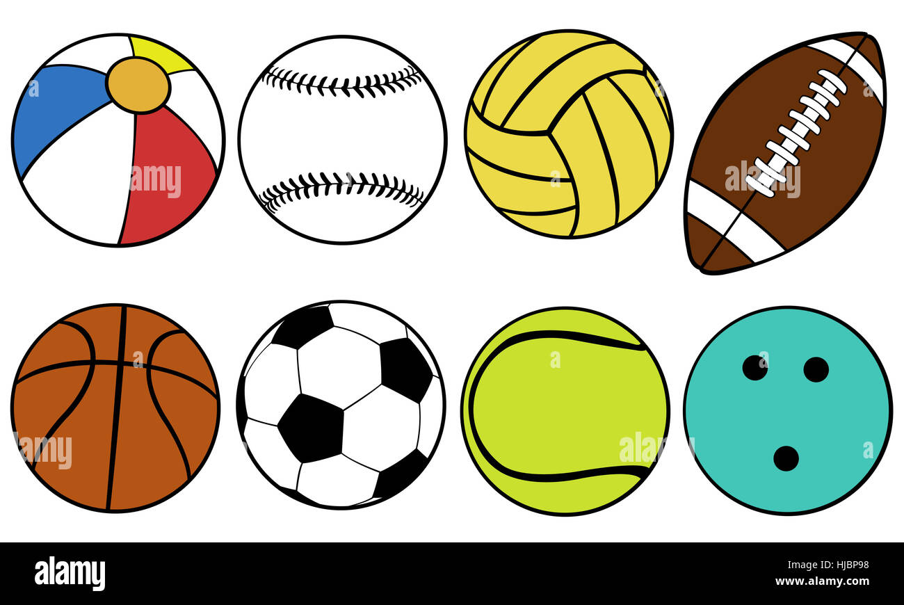 Рисунки спортивных мячей разного вида
