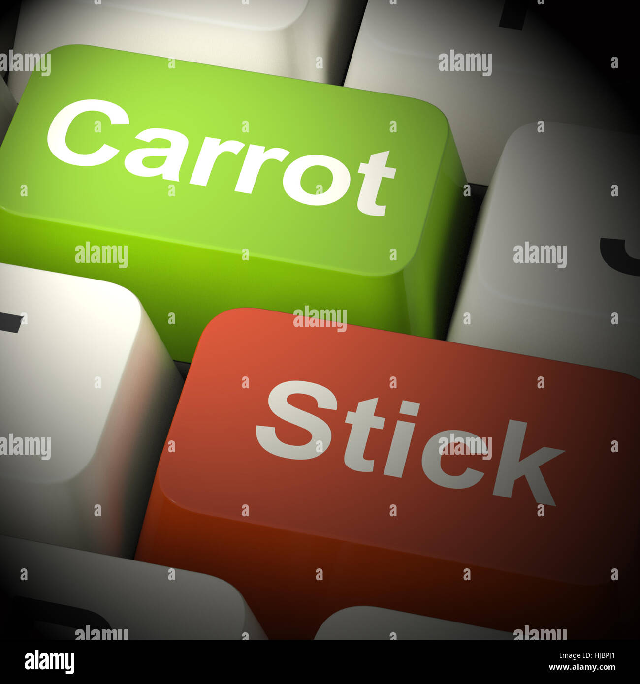 Carrot Or Stick Keys Shows Motivation By Incentive 3d Rendering Stock