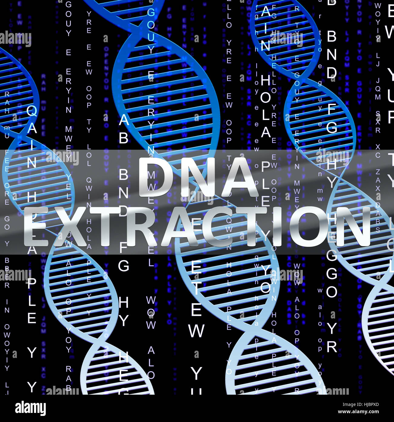 Dna Extraction Helix Shows Isolation 3d Illustration Stock