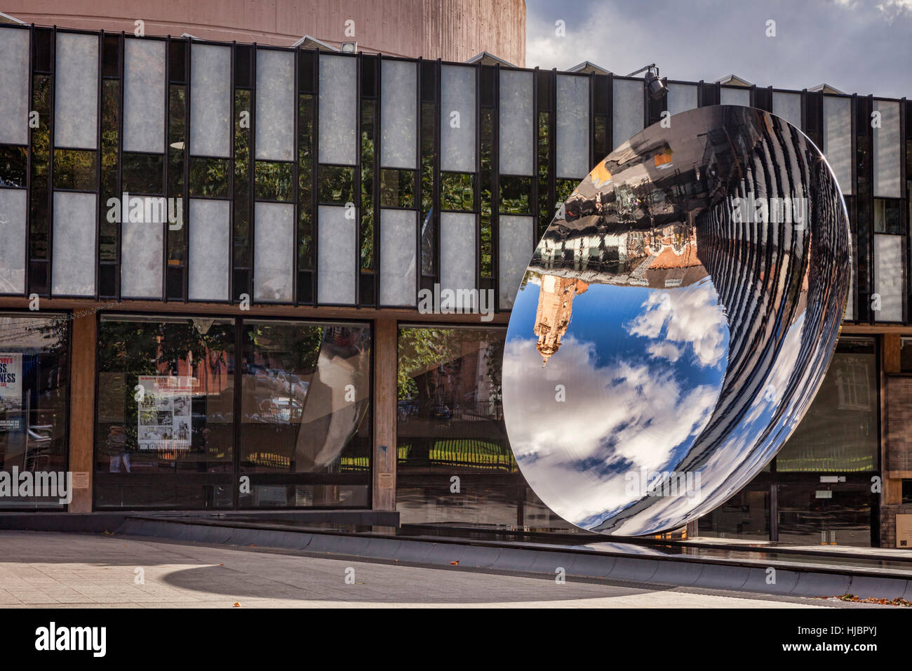Sky Mirror by Anish Kapoor,  Notttingham Playhouse, Wellington Circus, Nottingham, England, UK Stock Photo
