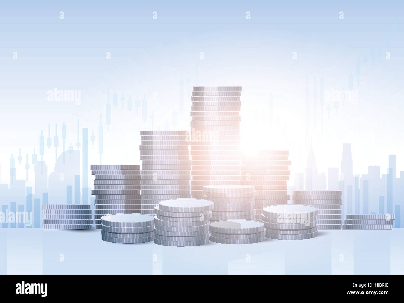 Banking Business Banner Finance Savings Silhouette City Background