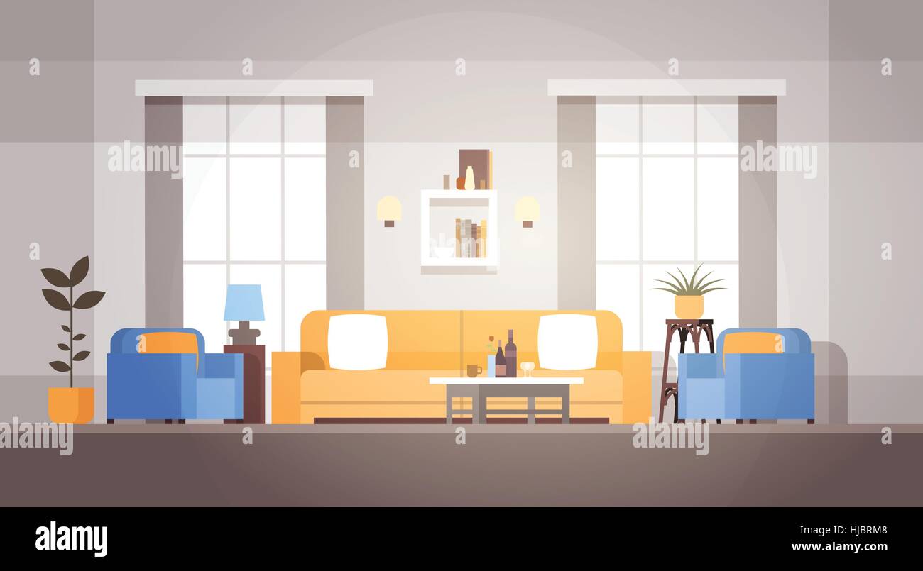 Living Room Interior Home Modern Apartment Design Stock Vector Image ...