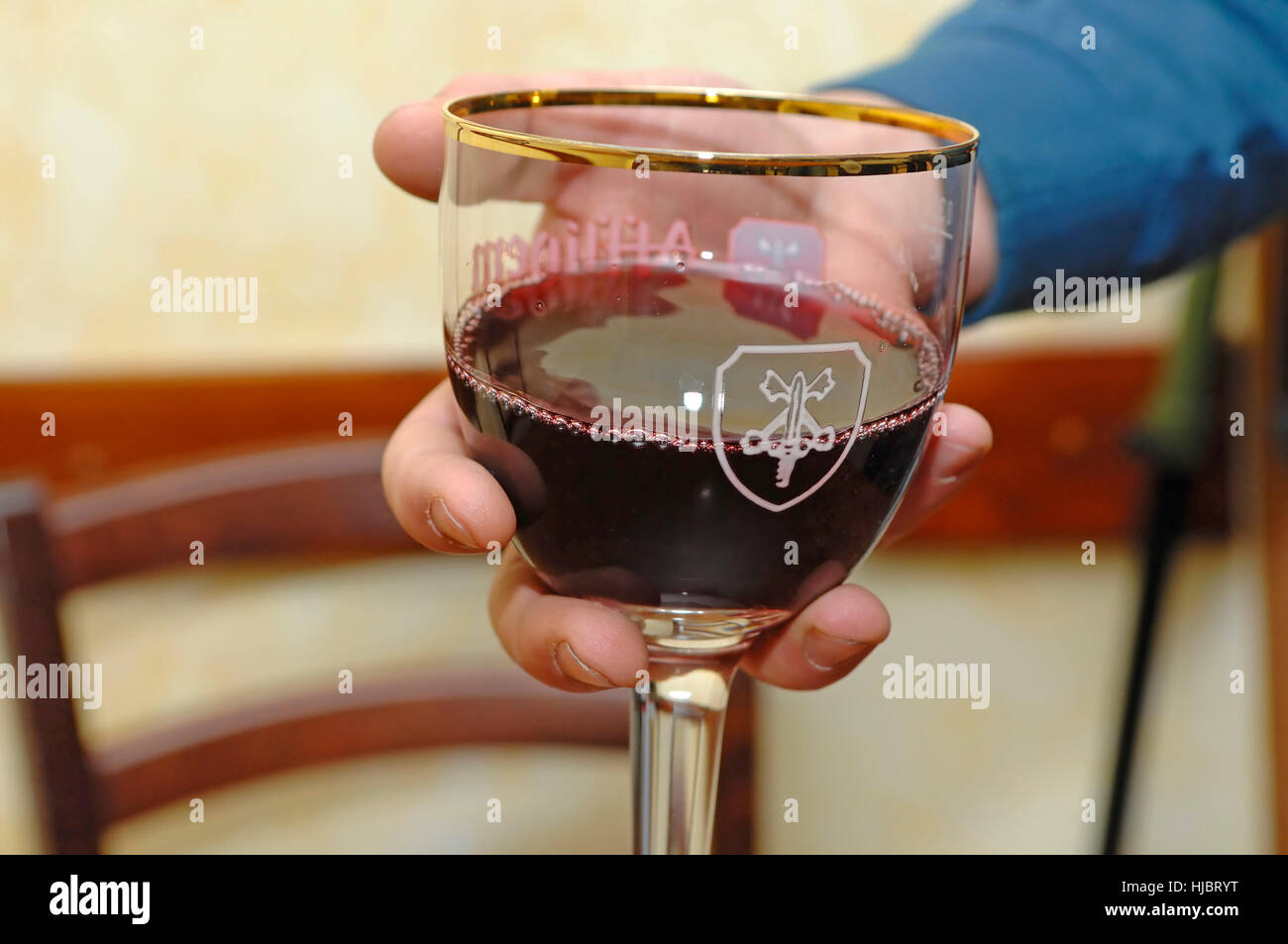 A glass of red wine, Basilicata, Italy Stock Photo