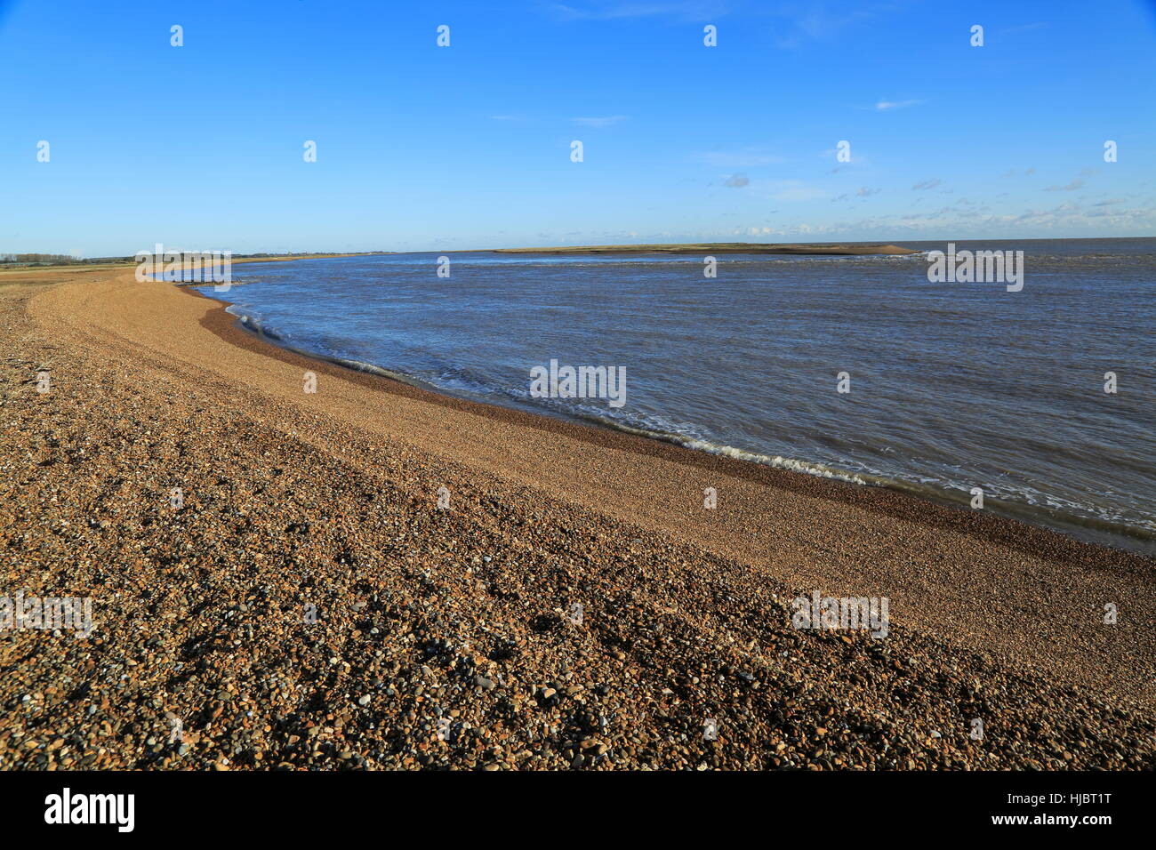 North Weir Point the southern tip of Orford Ness spit, River Ore ...