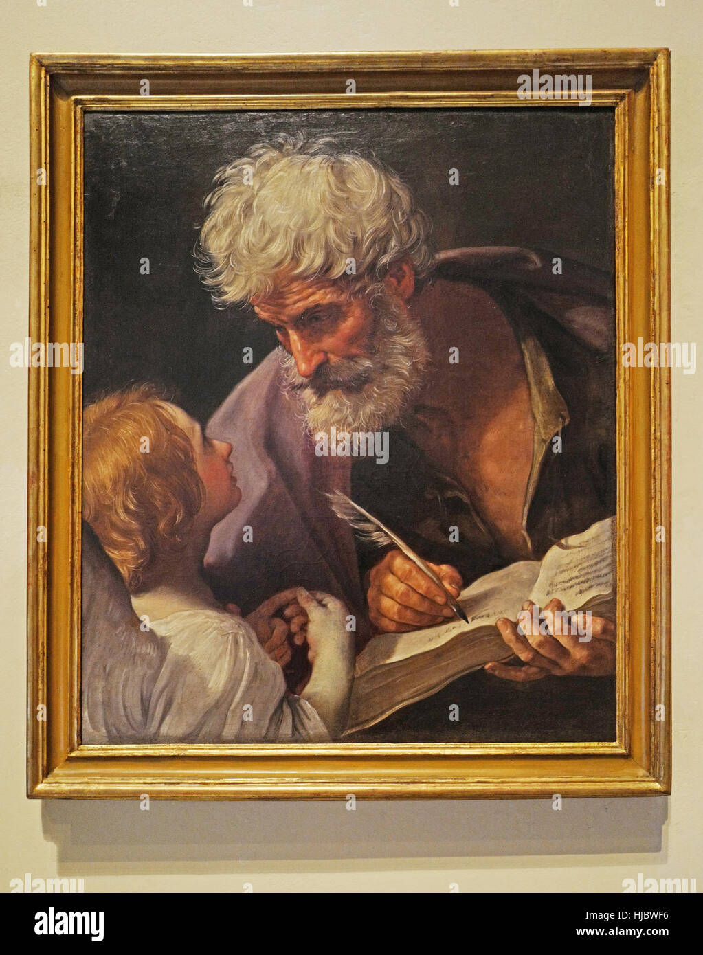 St. Matthew and the angel by Guido Reni, painting in the vatican museum