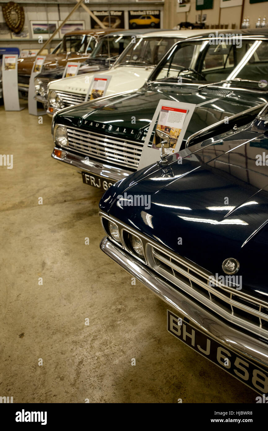 Classic cars of the Vauxhall Heritage collection kept at the car manufacturers factory in Luton, England Stock Photo