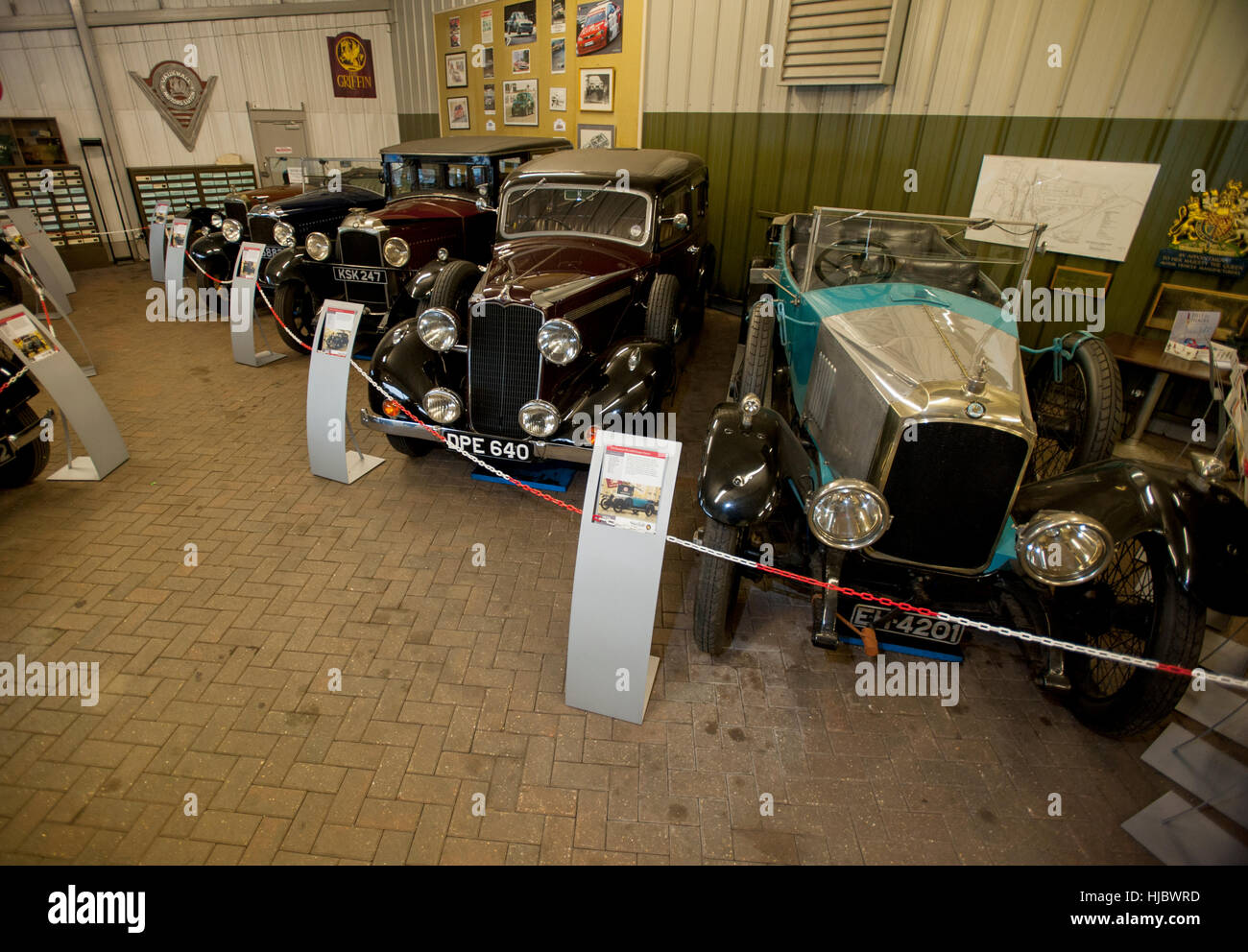 Classic cars of the Vauxhall Heritage collection kept at the car manufacturers factory in Luton, England Stock Photo