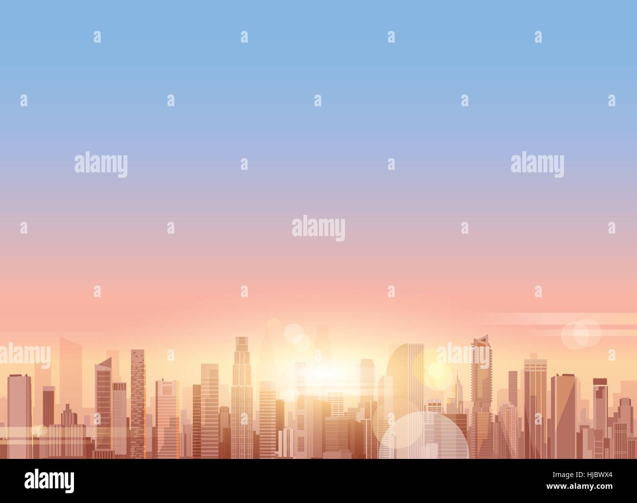 City Skyscraper View Cityscape Background Skyline Silhouette with Copy ...