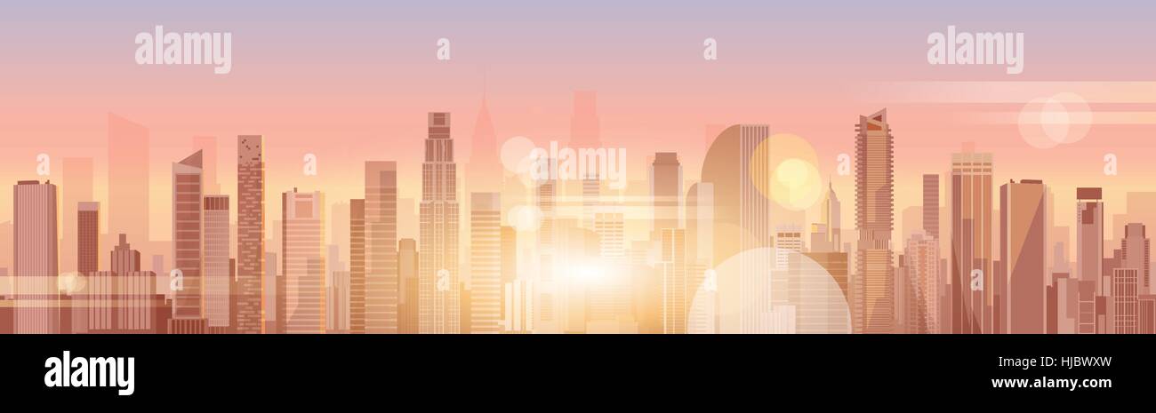 City Skyscraper View Cityscape Background Skyline Silhouette with Copy ...