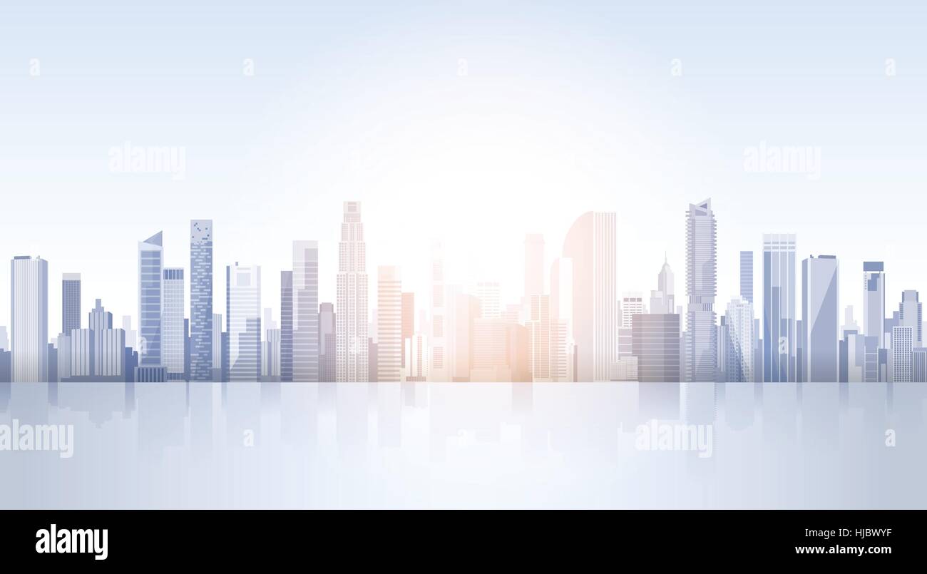 City Skyscraper View Cityscape Background Skyline Silhouette with Copy ...