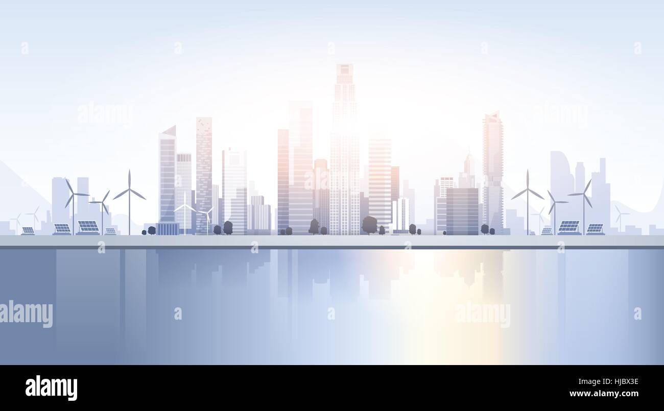 City Skyscraper View Cityscape Background Skyline Silhouette with Copy ...