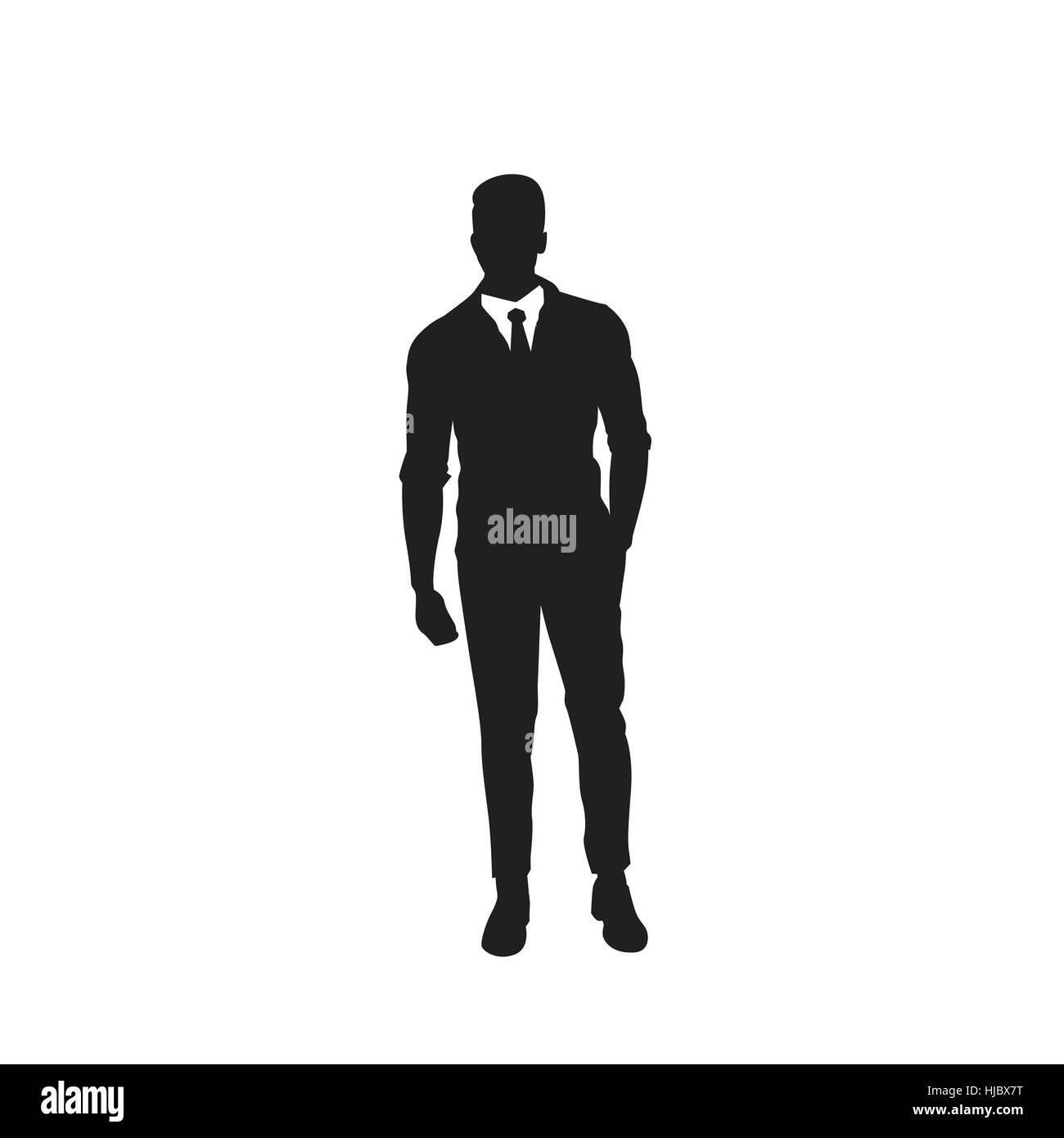 Business man black silhouette hi-res stock photography and images - Alamy