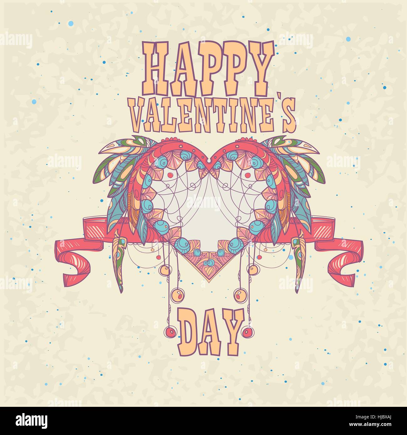 Valentine Day Gift Card Holiday Love Heart Shape Stock Vector Image ...