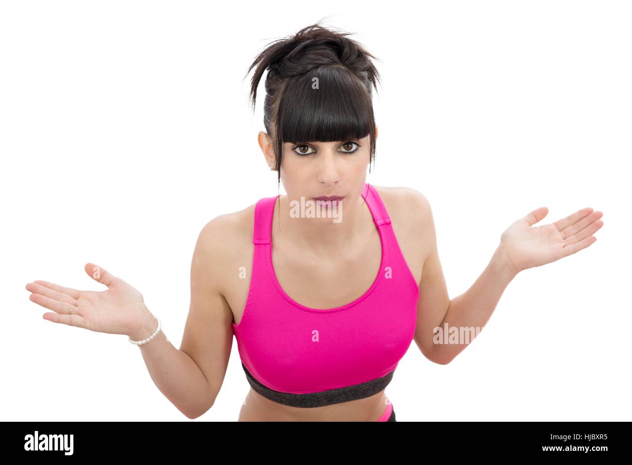 An Elderly Woman in Pink Sports Bra with Her Hands Together · Free Stock  Photo