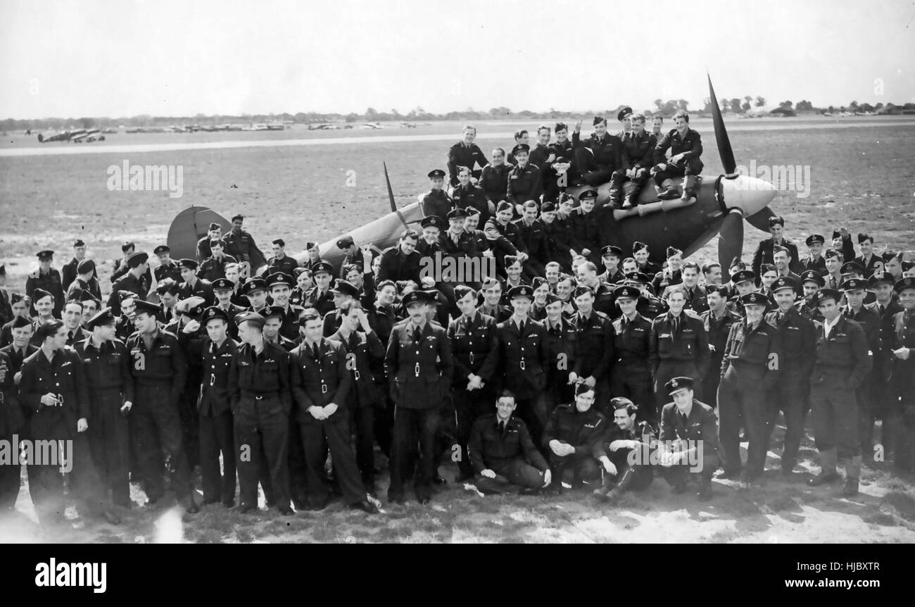 RAF SPITFIRE SQUADRON - as yet unidentified Stock Photo