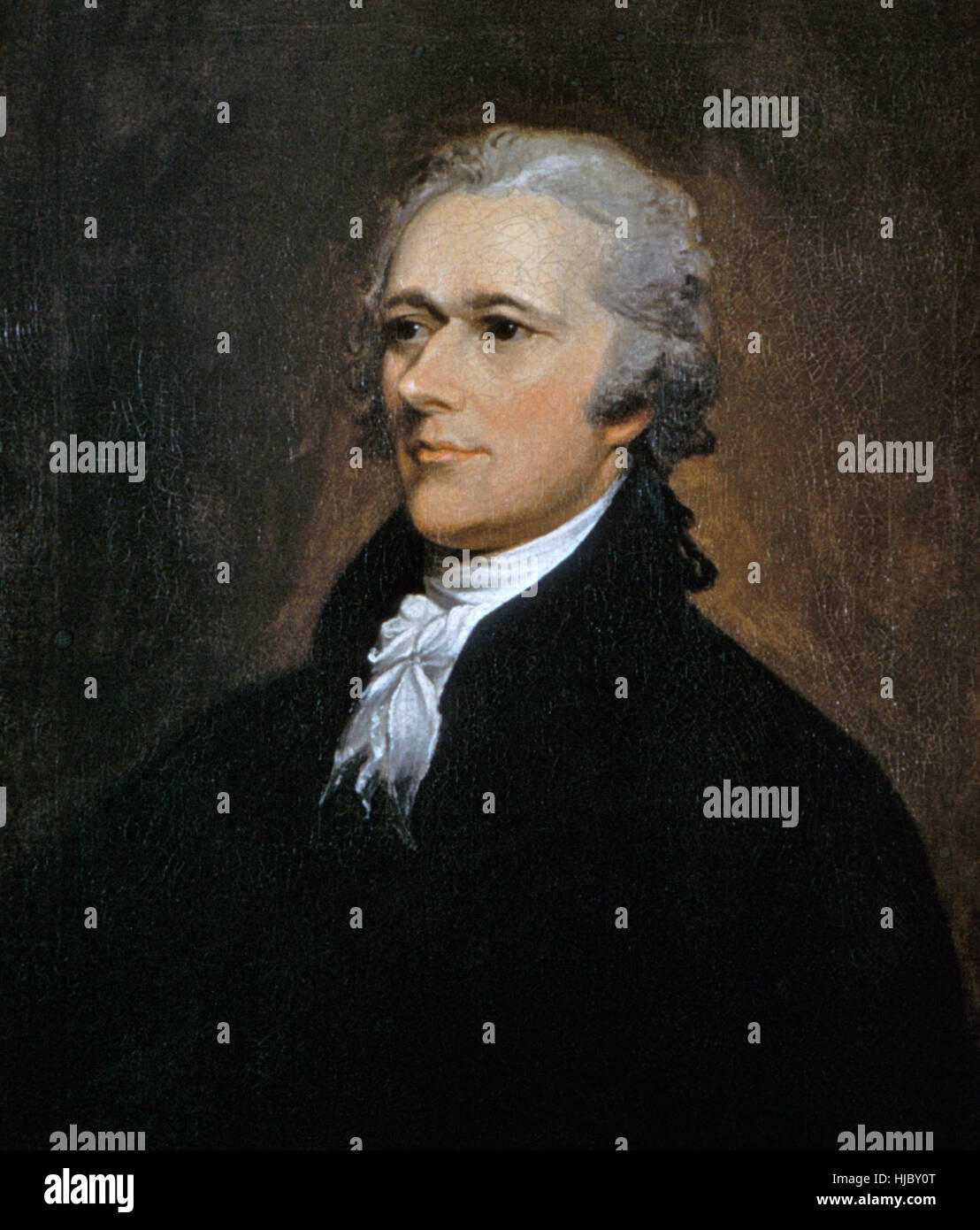 ALEXANDER HAMILTON (1755 ? - 1804) one of the Founding Fathers of the United States. painted by  John Trumbull in 1806 Stock Photo