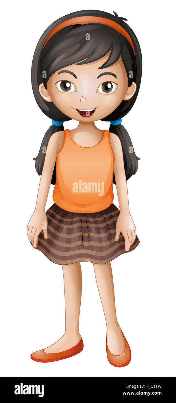 illustration of a girl on a white background Stock Photo - Alamy