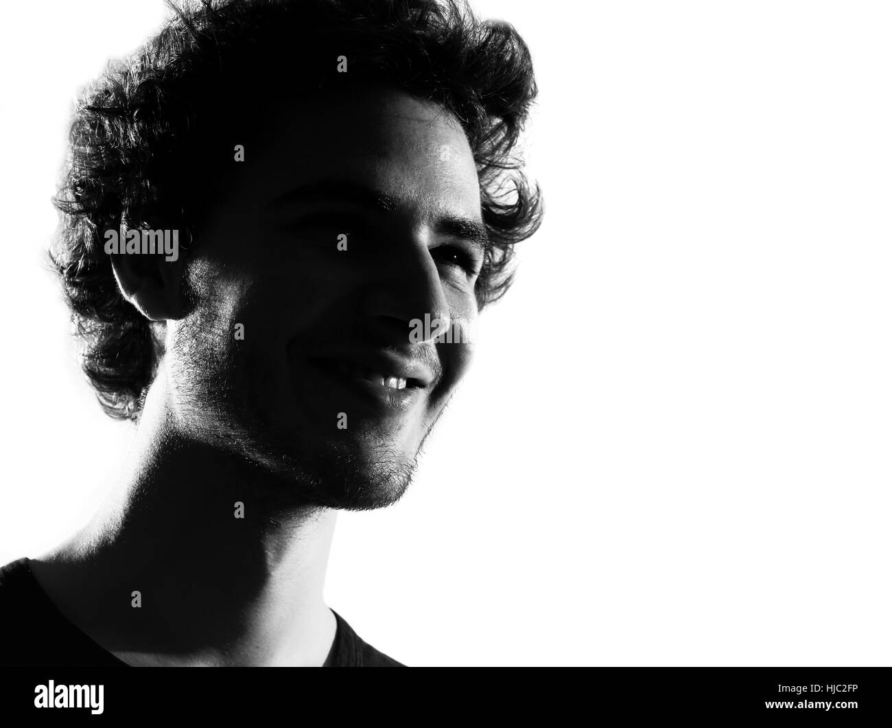 young man silhouette in studio isolated on white background Stock Photo ...
