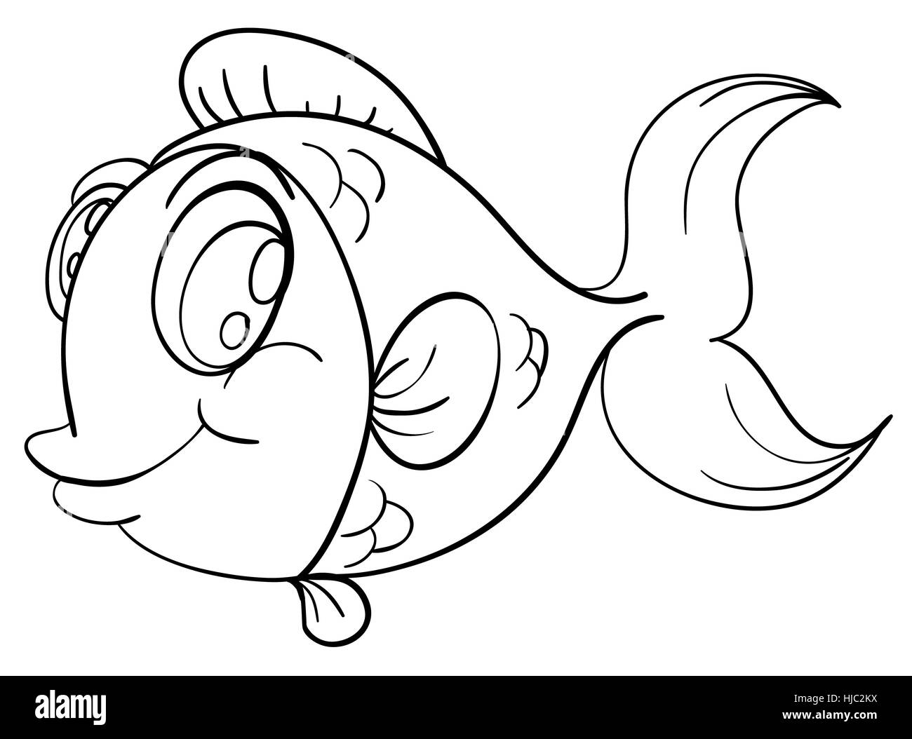 illustration of a fish outline Stock Photo - Alamy