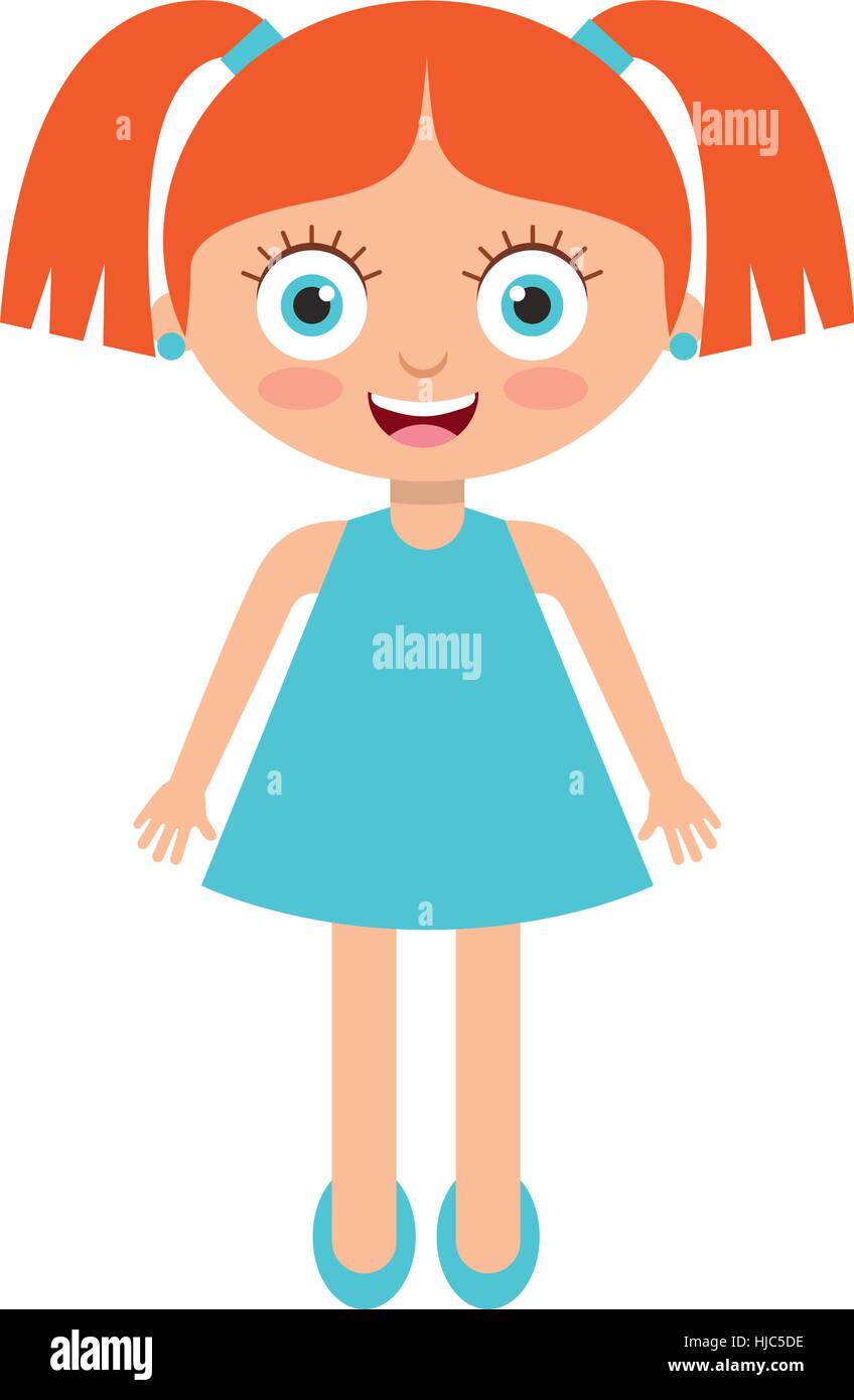 cute little girl character vector illustration design Stock Vector ...