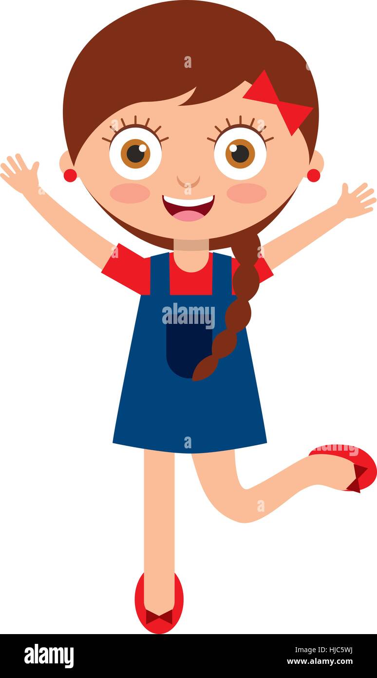 cute little girl character vector illustration design Stock Vector ...