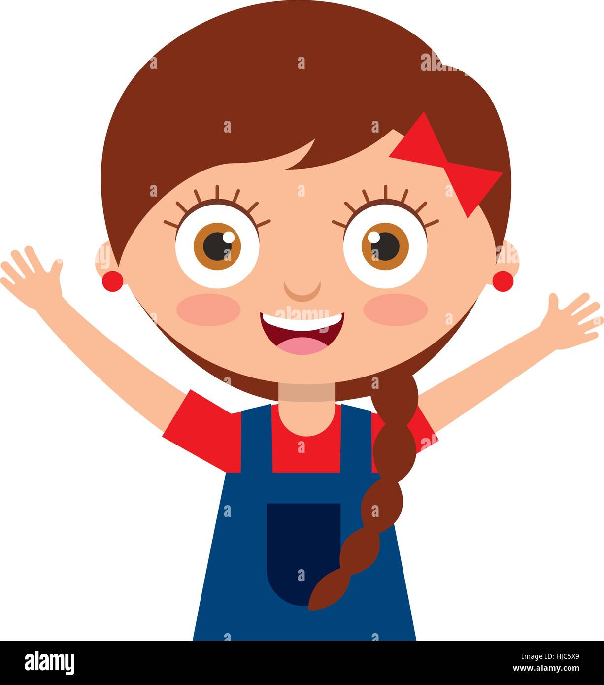 cute little girl character vector illustration design Stock Vector ...
