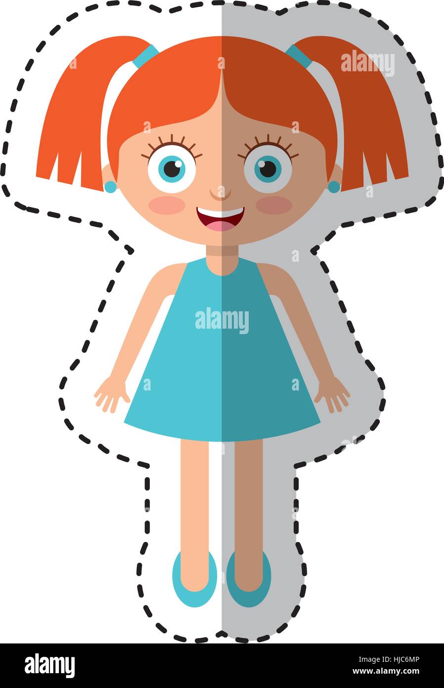 cute little girl character vector illustration design Stock Vector ...