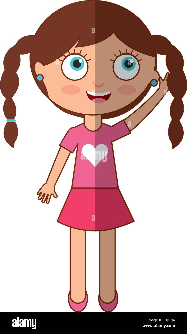 cute little girl character vector illustration design Stock Vector ...