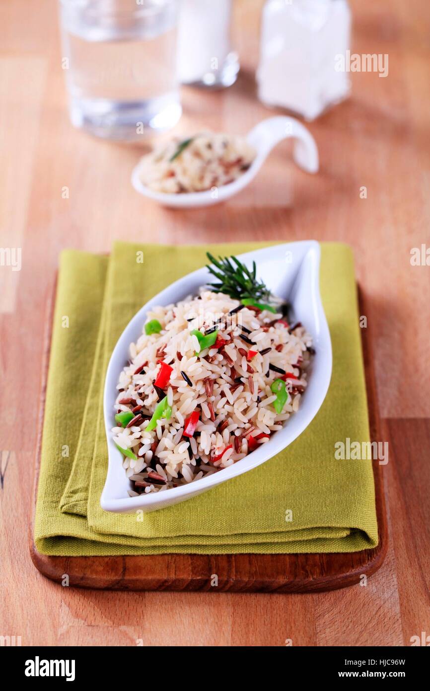 Bowl of cooked mixed rice - still life Stock Photo - Alamy