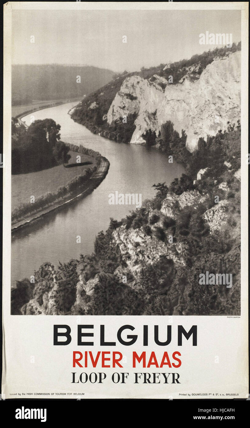Belgium. River Maas. Loop of Freyr - Vintage travel poster 1920s-1940s ...