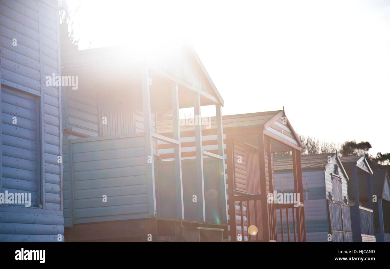 Row of beach huts Stock Photo