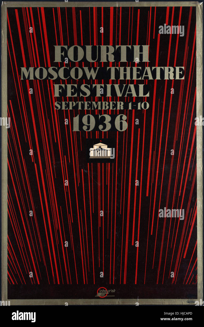 Fourth Moscow Theater Festival  - Vintage travel poster 1920s-1940s Stock Photo